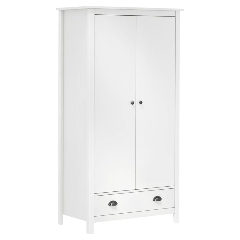 Funkhouser 2 Door Solid Wood Wardrobe, White