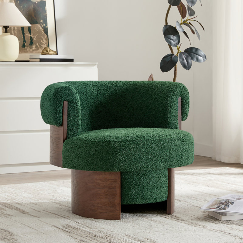 Fauteuil demi-tonneau Scrolla, Vert