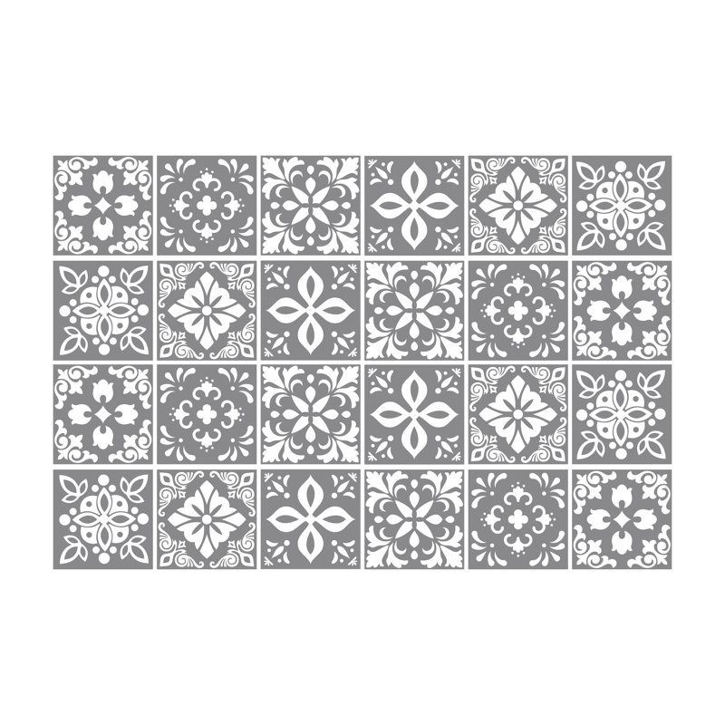 Collinward 15cm W x 15cm L PVC Peel and Stick Mosaic Tile, Dark Grey