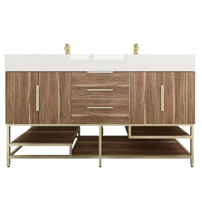 Ensemble de meuble-lavabo double l 59,45 po x P 19,75 po x H 36 po Ivanees Blossom