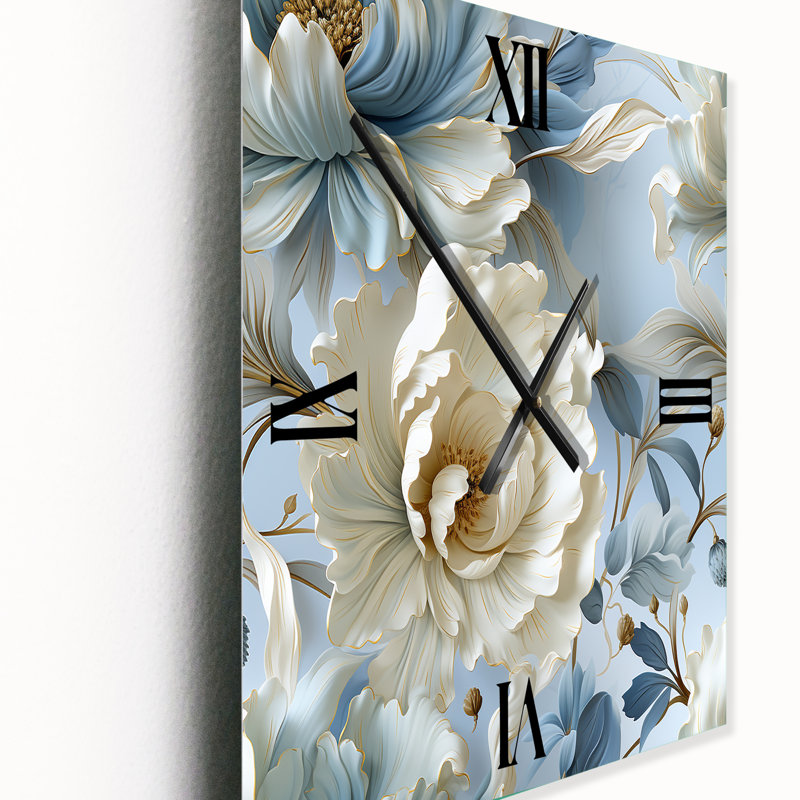 Jamyleth - Horloge murale moderne florale, H 28 po x l 12 po x P 1 po