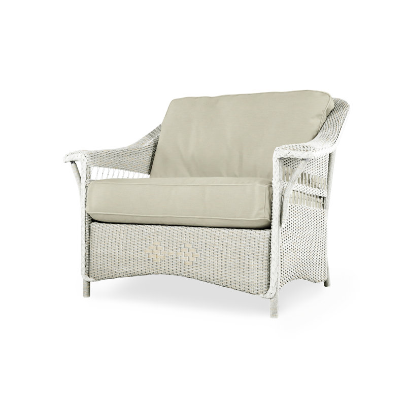 Nantucket Outdoor Lounge Chair, Serene Ocean, Antique White