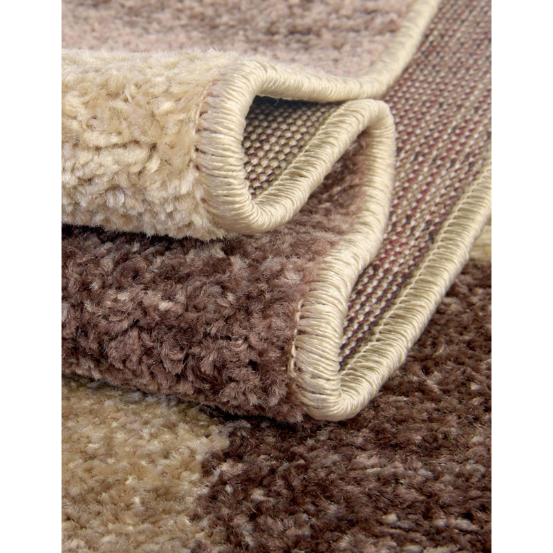 Alair Abstract Light Brown Area Rug, Oval 5'3" x 8'