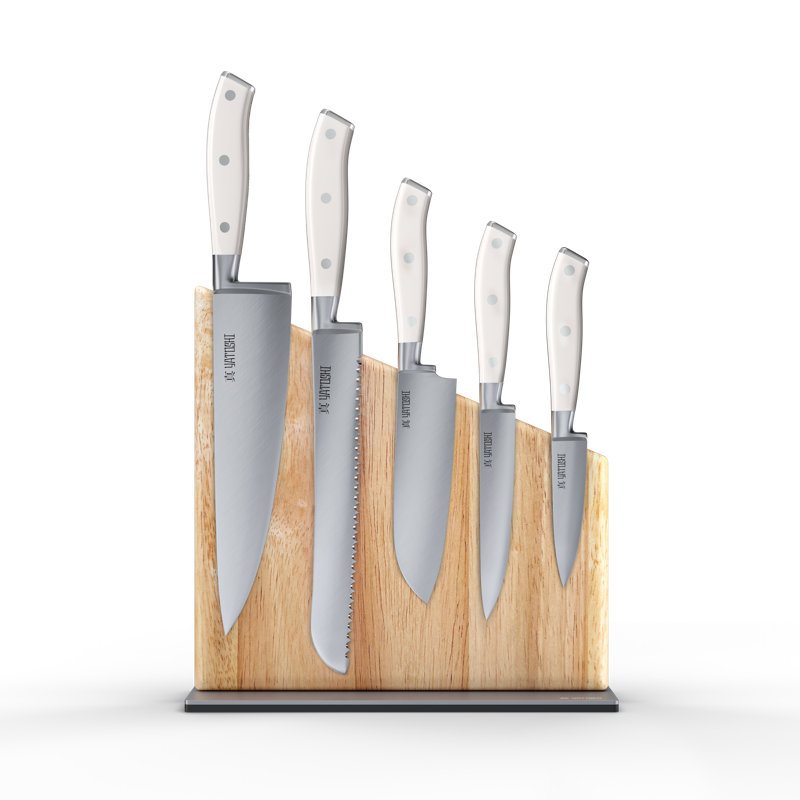 Magnetic Kitchen Knife Block Set- White