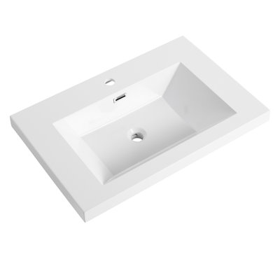 Gloss White 30" Bathroom Resin Sink - Strong And Stylish Style Attractive Design