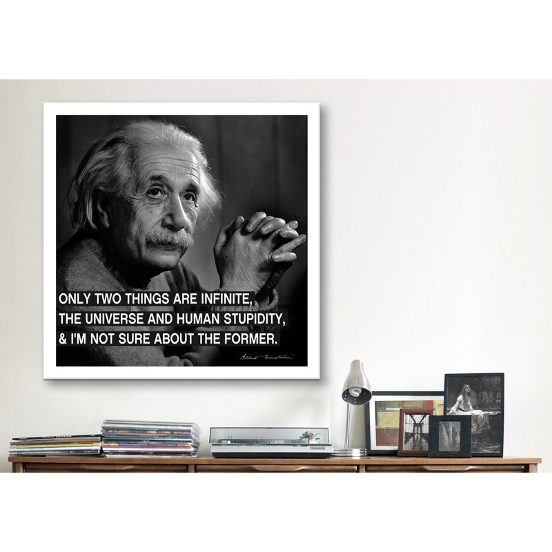 « albert einstein », reproduction de photo sur toile, H 37 po x l 37 po x P 0,75 po