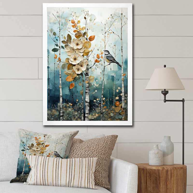 Viviyana " Enchanted Forest II ", White Picture Framed, 32" H x 16" W x 1" D