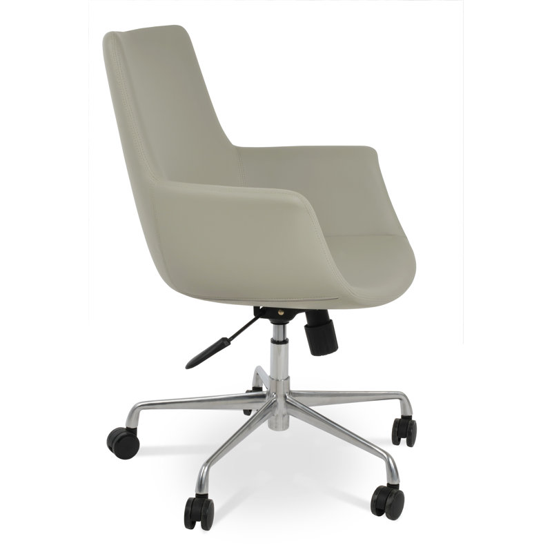 Bottega High-Back Swivel Office Chair, Gray, Silver