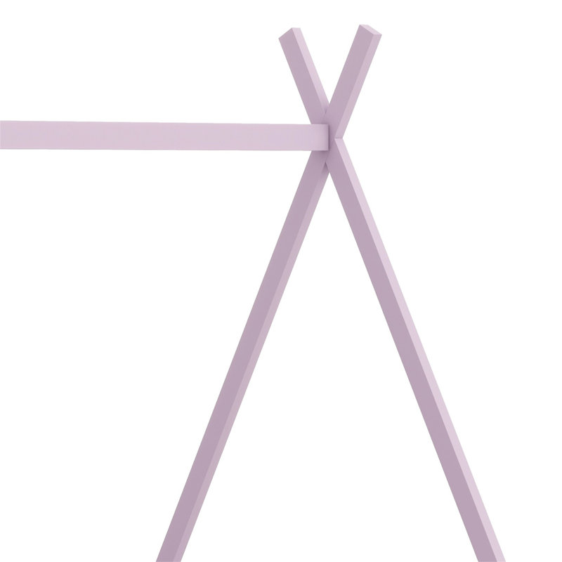 Lit en bois avec clôture, Rose