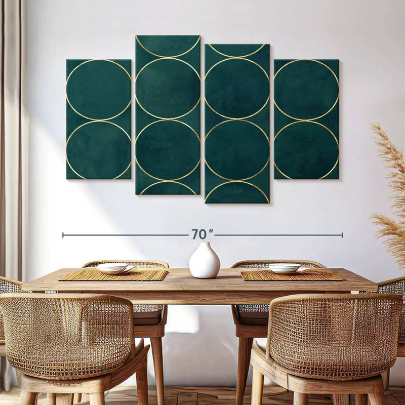 Kerner Abstract Gold Rings, 42" H x 68" W