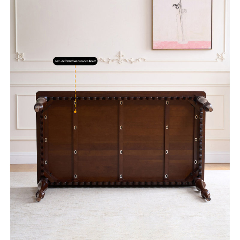 Rectangular American-style retro all-solid wood dining table