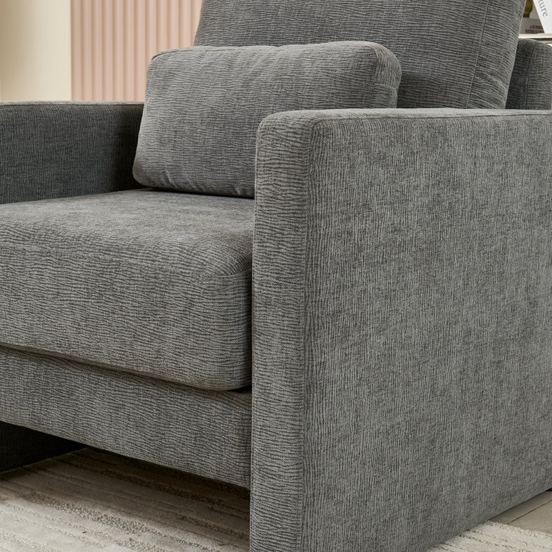 Fauteuil en chenille, Gris chenille