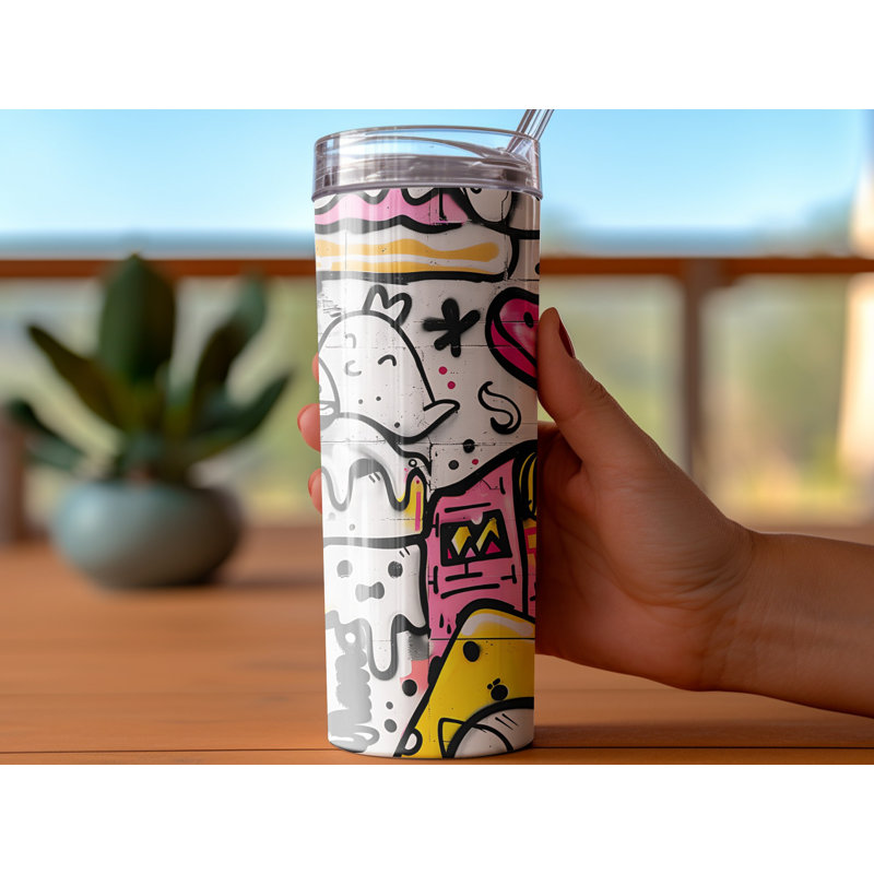 Choose Handmade Tumblers 591ml Vacuum Insulated Stainless Steel (18/8) Travel Tumbler with Straw