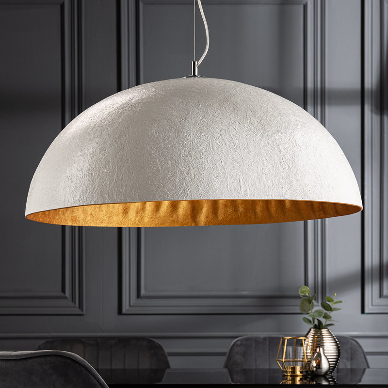 Joline 1 - Light Single Pendant, 30cm H x 30cm W x 70cm D, White/Gold