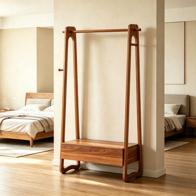 Solid Wood Hallway Coat Rack Entry Organizer