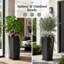 Pot 24 po PP texturé ondulé avec plateau à soucoupe drainante noir-7315360-7315361