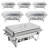 6-Pack Chafing Dishes Set 9Qt Foldable Rectangular Chafer Set, Stainless Steel Food Warmer Set, Full Size Water Pan, Fuel Holder for Cooked Food Insulation
