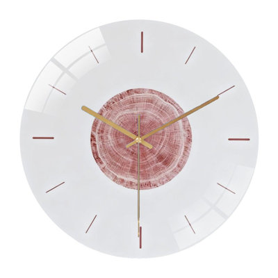 Horloge murale 12 po ronde en verre trempé avec mouvement à quartz silencieux