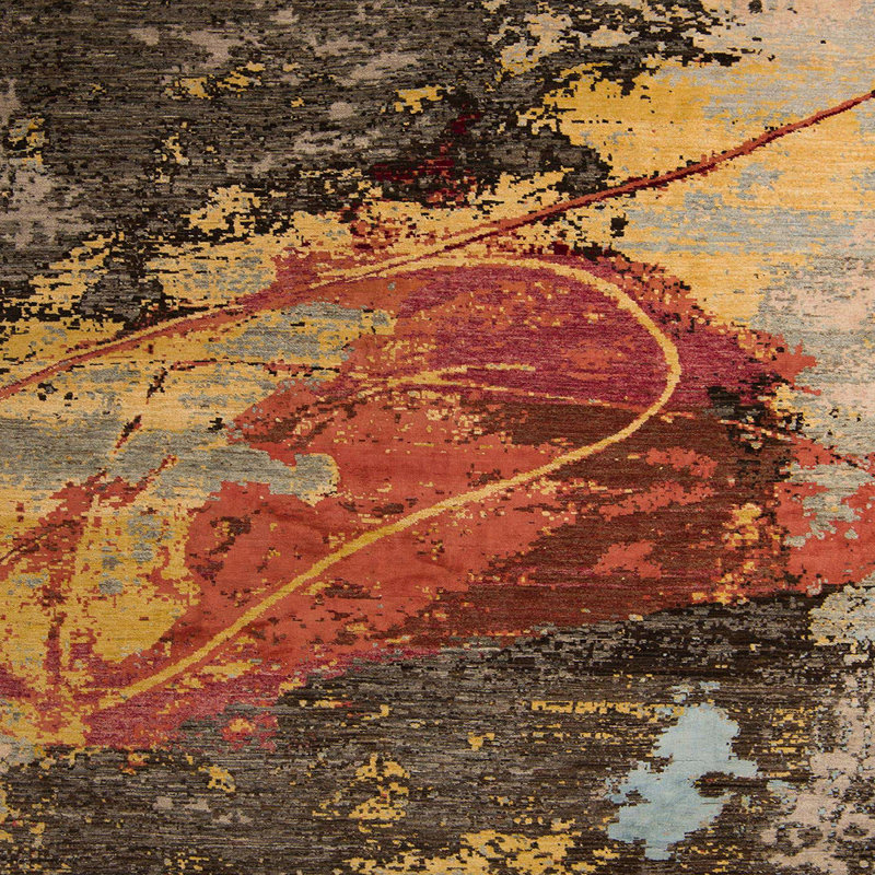 Abstract Indoor Rug, Square 8'