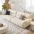 White 100% Polyester 3 - Piece Living Room Set