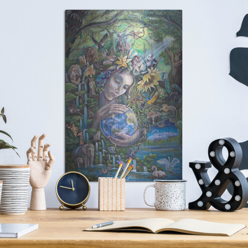 «Spirit Of Gaia» par Verena Wild, art mural en métal, H 16 po x l 12 po