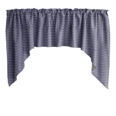 Gingham 1/8th Inch Small Checkered Print Swag Window Valance