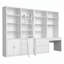 Bibliothèque murale modulaire avec bureau, échelle, tablettes ouvertes, portes à persiennes, tiroirs l 86,6 po x H 138,6 po Pierce