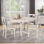 Ensemble de table de salle à manger moderne pour 4 personnes, table ronde et 4 chaises de cuisine, ensemble de table de cuisine 5 pièces pour salle à manger, coin repas, coin repas, blanc antique