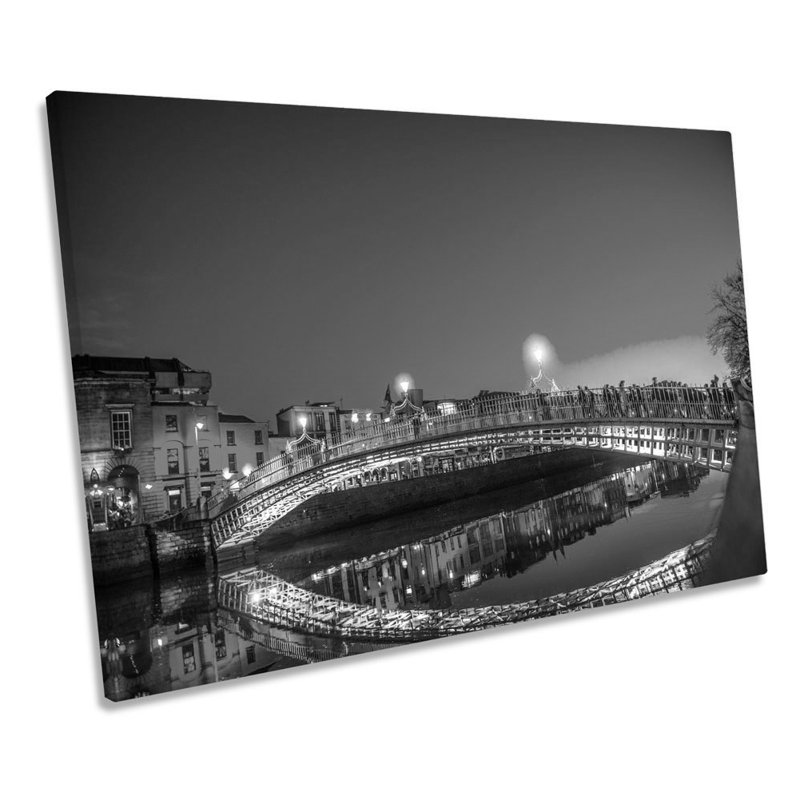 Dublin Ha'penny Bridge - Wrapped Canvas Print, 81.3cm H x 121.9cm W x 4cm D