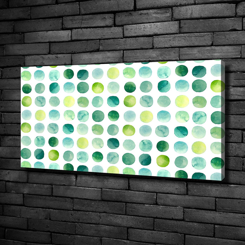 Green Dots - Wrapped Canvas Print