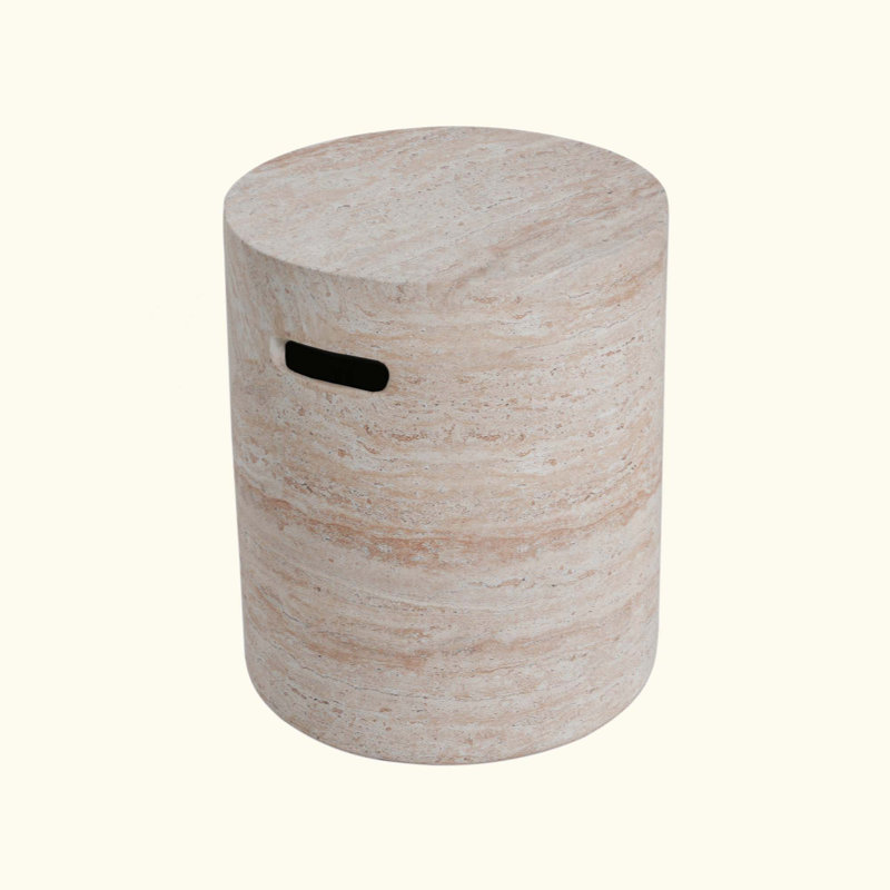 Outdoor/Indoor Lightweight Concrete Side Table With Side Handles