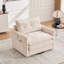 Fauteuil d'appoint pivotant en tonneau avec revêtement en chenille et accoudoirs rembourrés à base métallique à 360 degrés-1320796775