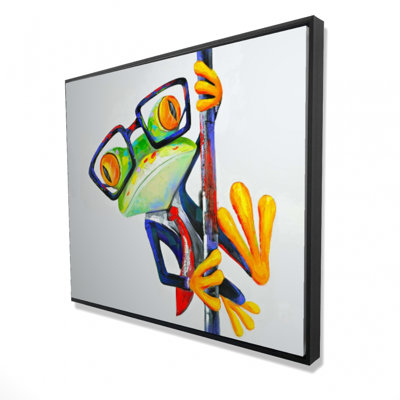 «Drôle de grenouille avec lunettes» sur toile