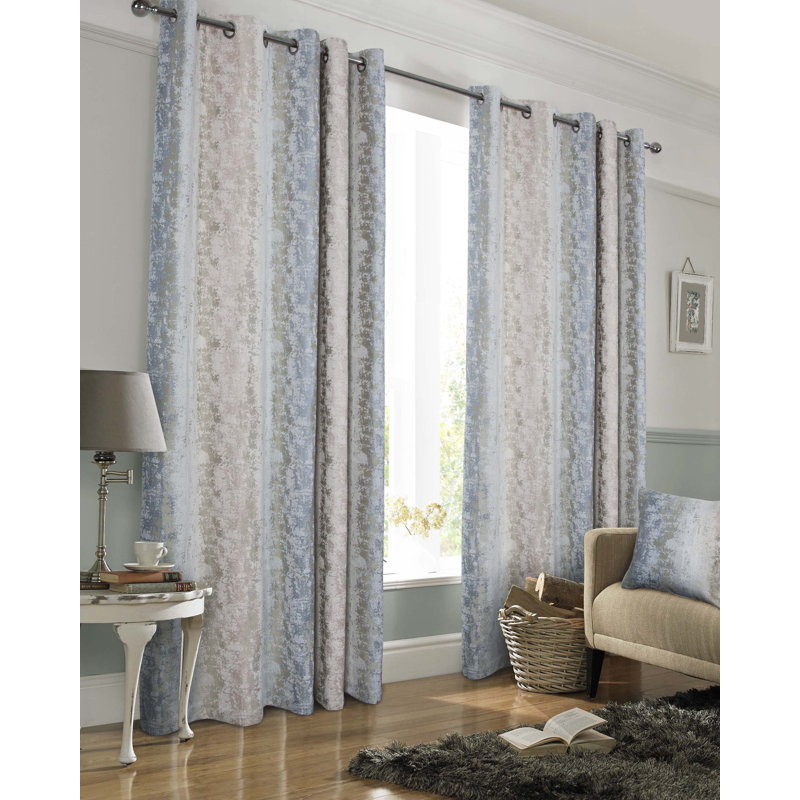 Nyayla Semi Sheer Curtain Pair, Blush, 46cm Width x 54cm Drop