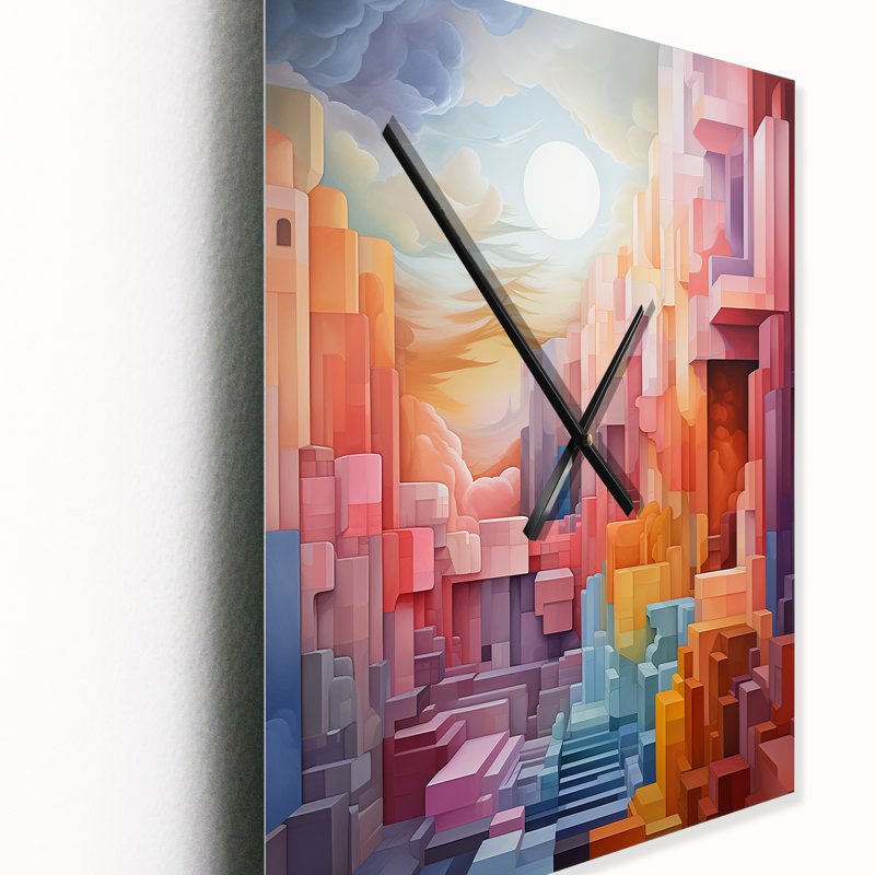 Aydrianna - Horloge murale arc-en-ciel moderne, Moyen