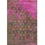 Tapis mauve à motif tissé moderne à motif coloré encadré et lavable-941006666