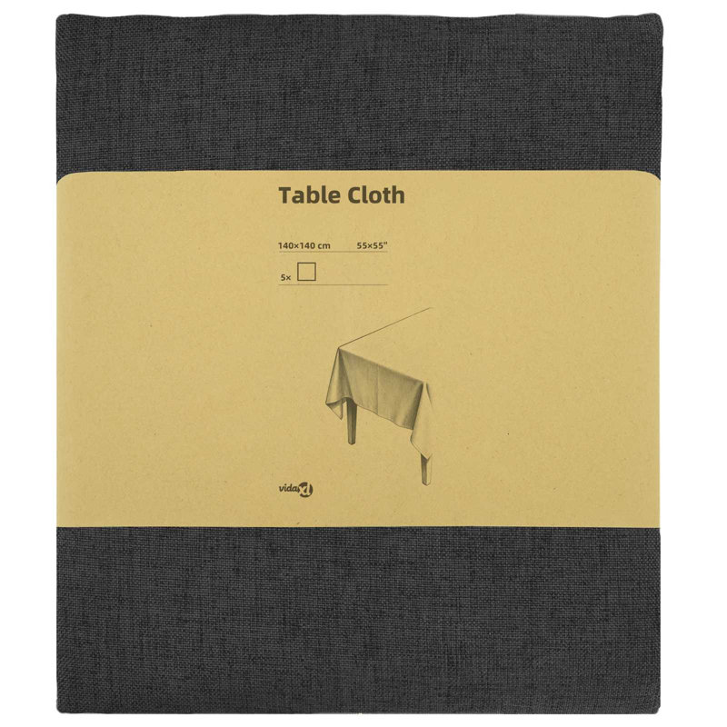  Table Cloth Tablecloth Dining Cover Kitchen Living Room Polyester Decor, Dark Grey, 5