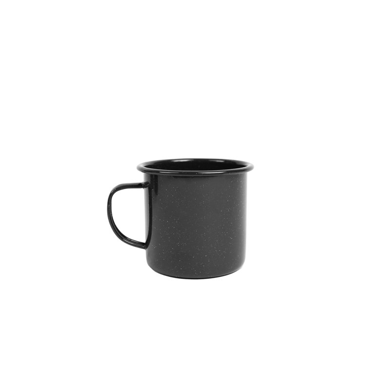 Crow Canyon Enamelware Stinson 12 oz Mugs, Black Speckle