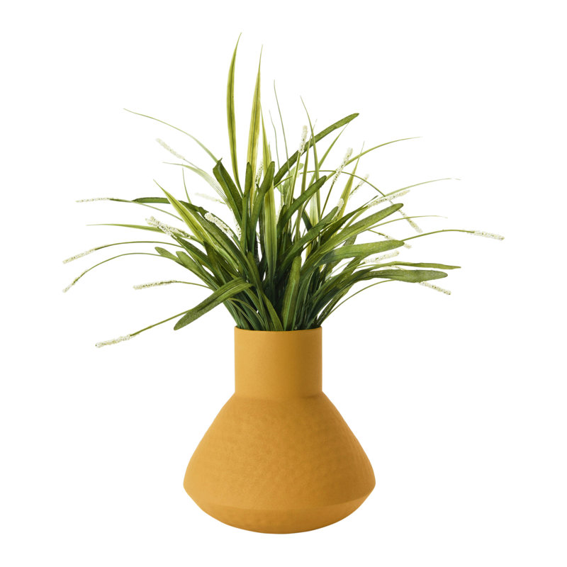 Vase en métal texturé