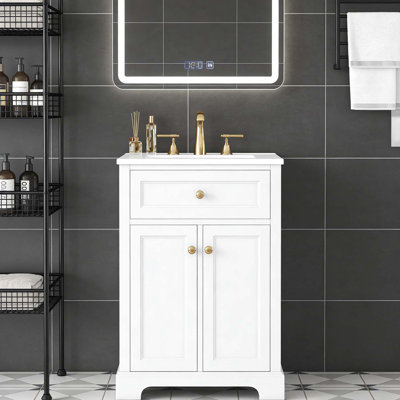 Meuble-lavabo moderne avec lavabo, pour petites et moyennes salles de bain