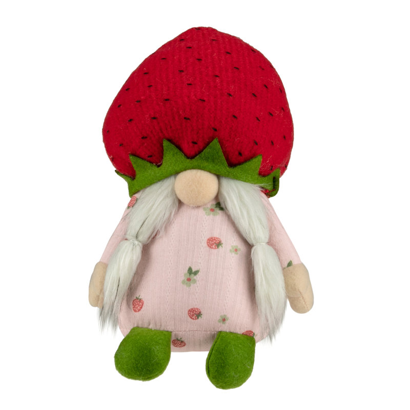 Gnome vert et rouge 9,5 po, Rose