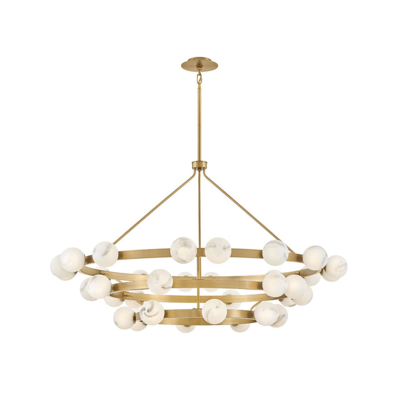Lustre en roue de chariot à 36 lumières Selene