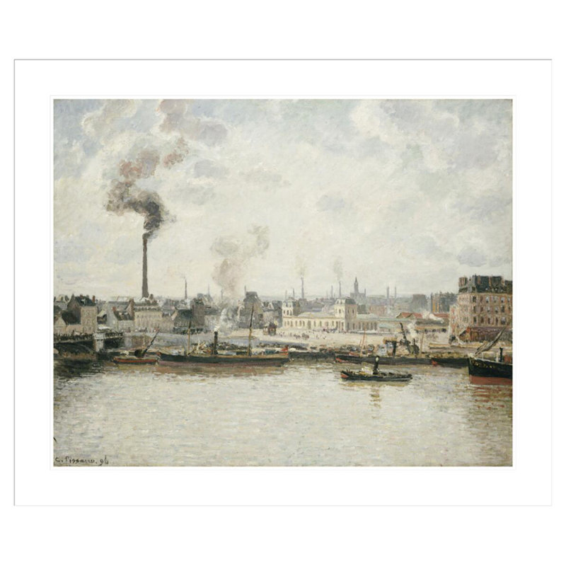 Quay at Saint-Séver Rouen par Camille Pissarro, impression giclée encadrée, H 33,5 po x l 39,95 po