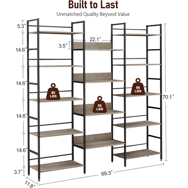 Elgielyn Bookcase, Gray