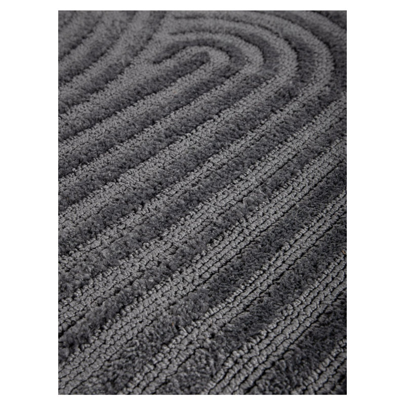 Handmade Microfibre Rug in Grey, Rectangle 140 x 200cm