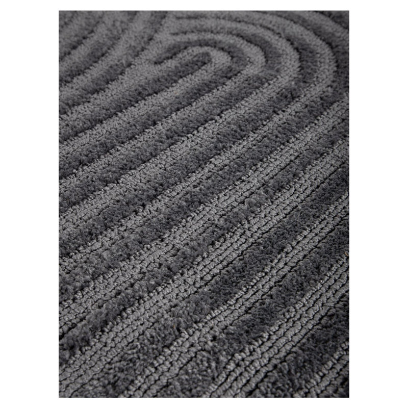 Handmade Microfibre Rug in Grey, Rectangle 80 x 150cm