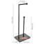 Black Free Standing Toilet Roll Holder with Wood Base