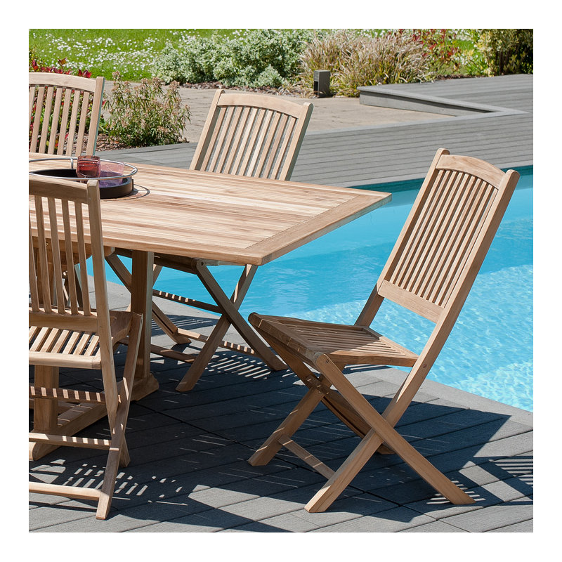 Woehler Folding Patio Dining Side Chair with Cushion