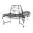  Half Round Tree Bench Diameter 63" Black Steel