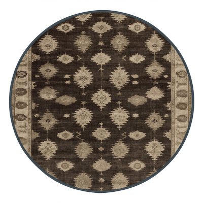 Machine Washable Overdyed Brown Area Rug